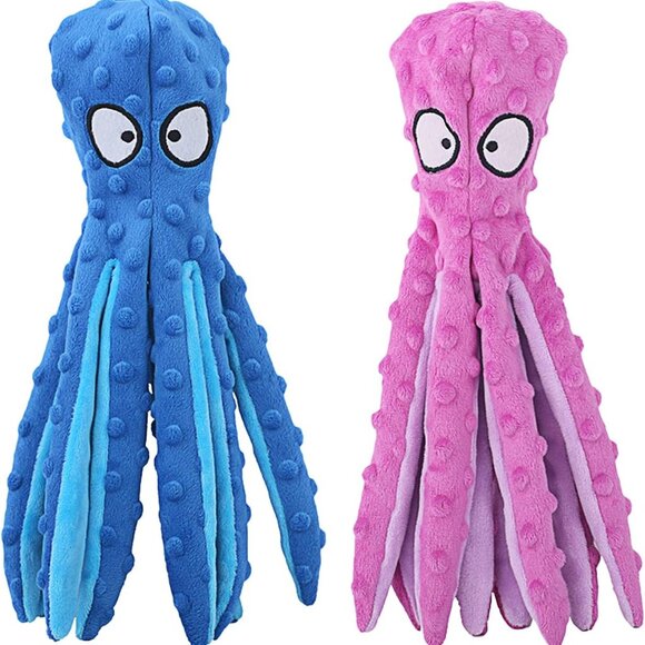 Other - Squeaky Dog Toys - Octopus No Stuffing Crinkle Plush Large Dog Toys to Keep Them